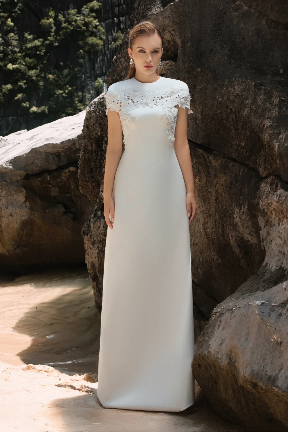 Floral Sequin Embellished A-line Dress