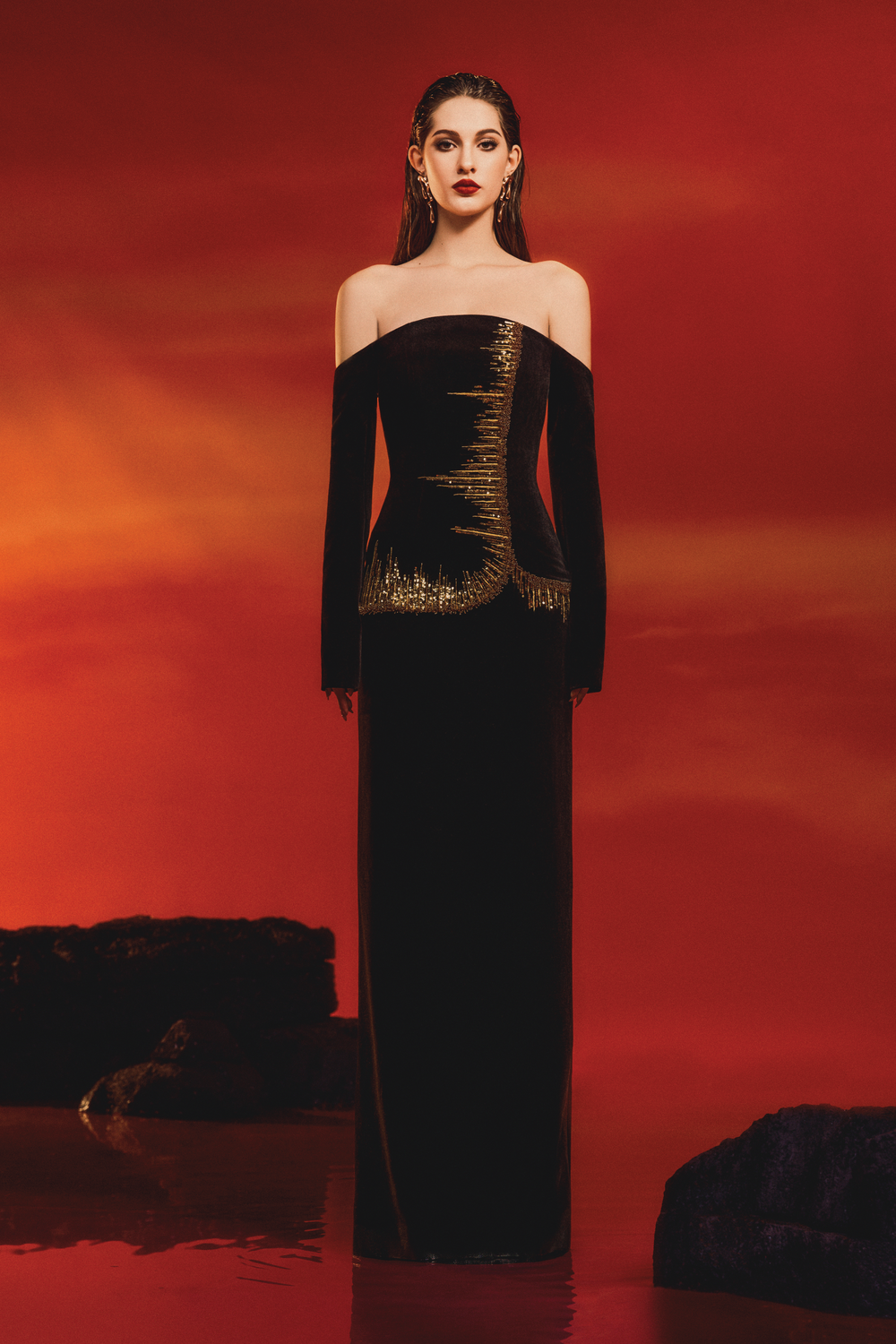 Off Shoulder Straight Dress