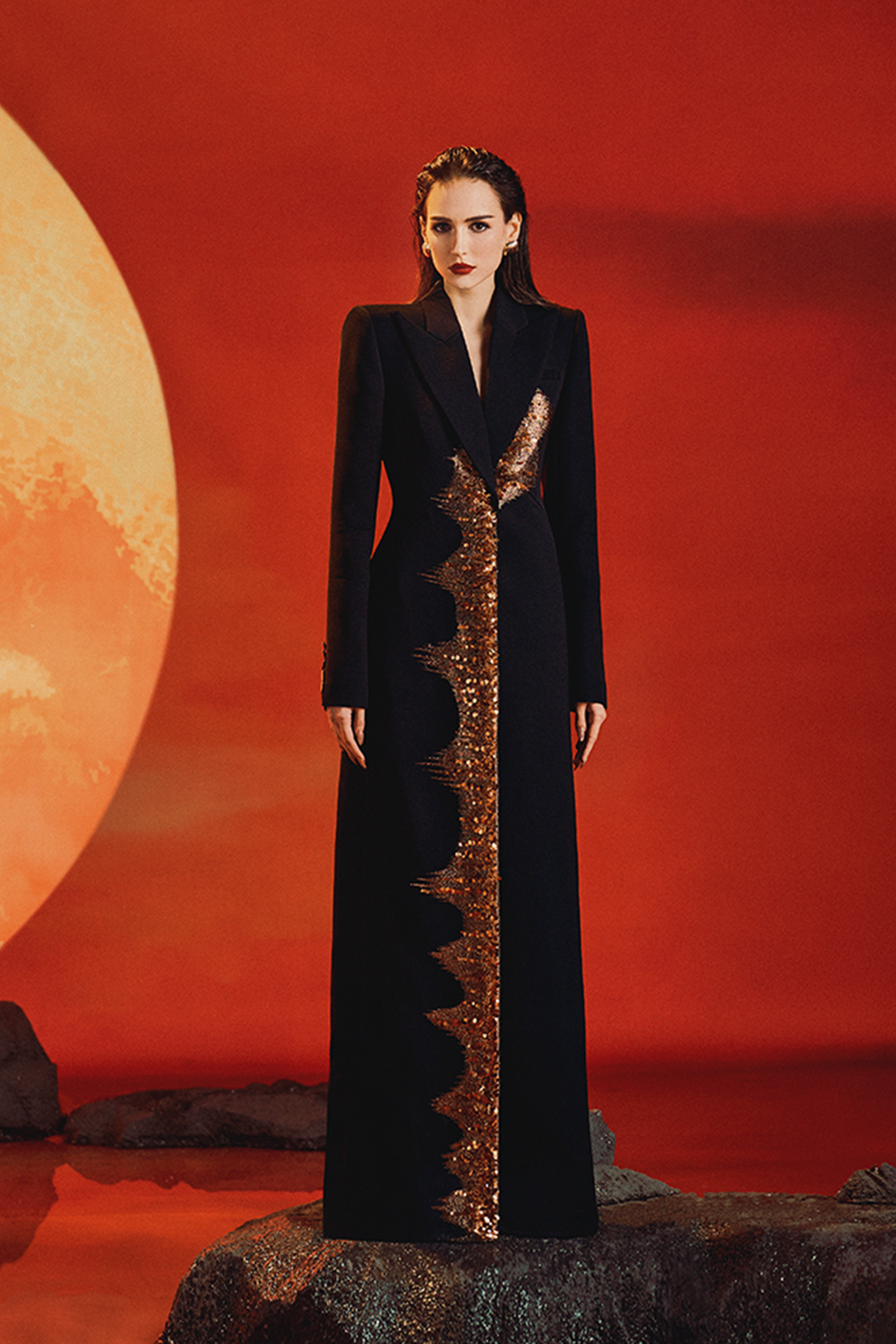 Long Sleeve Peak Lapel Trenchcoat