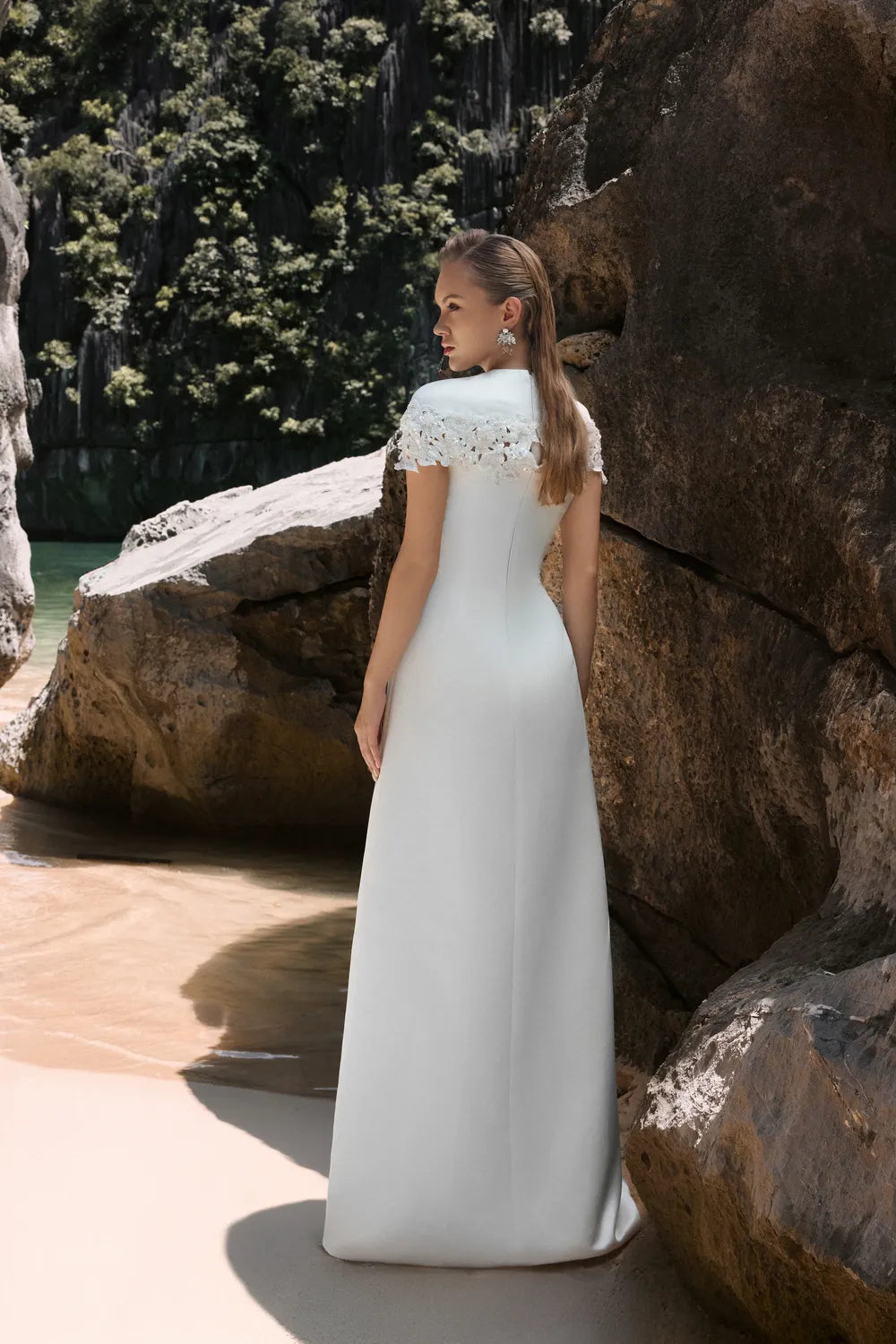 Floral Sequin Embellished A-line Dress