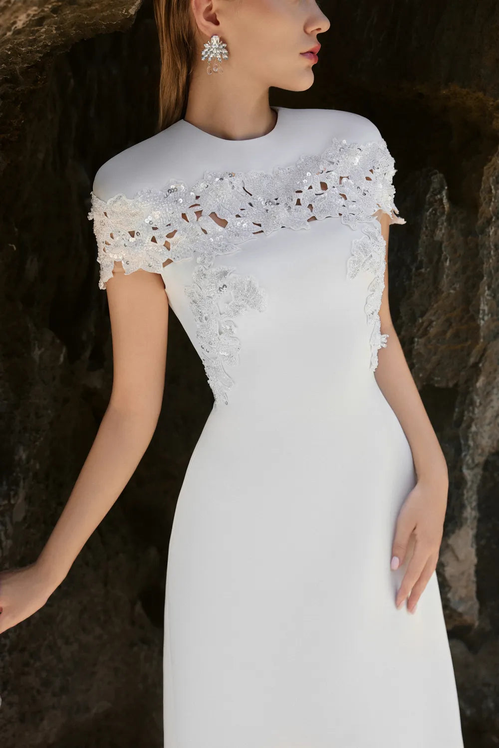 Floral Sequin Embellished A-line Dress