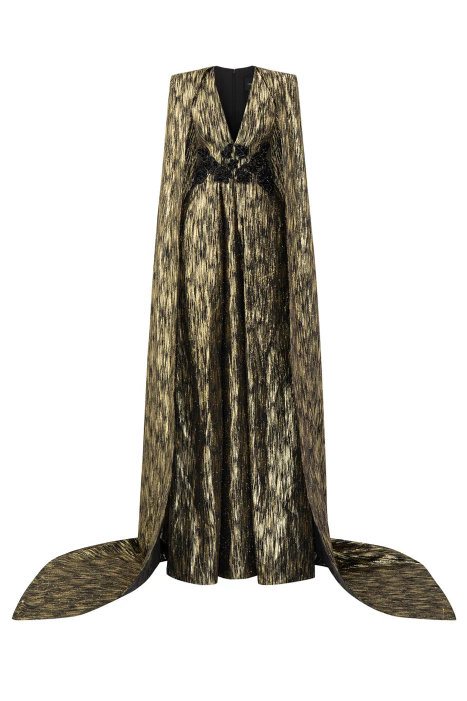 Deep V-Neck Long Back Flap Dress