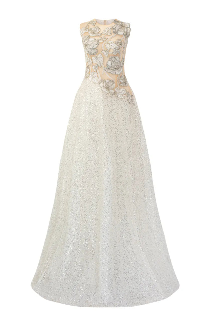 Sleeveless Diagonal Layered Flared Dress