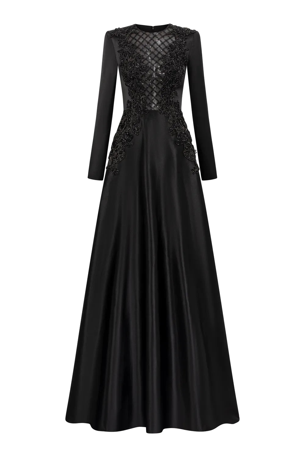 See-through Fishnet Chest Flared Dress