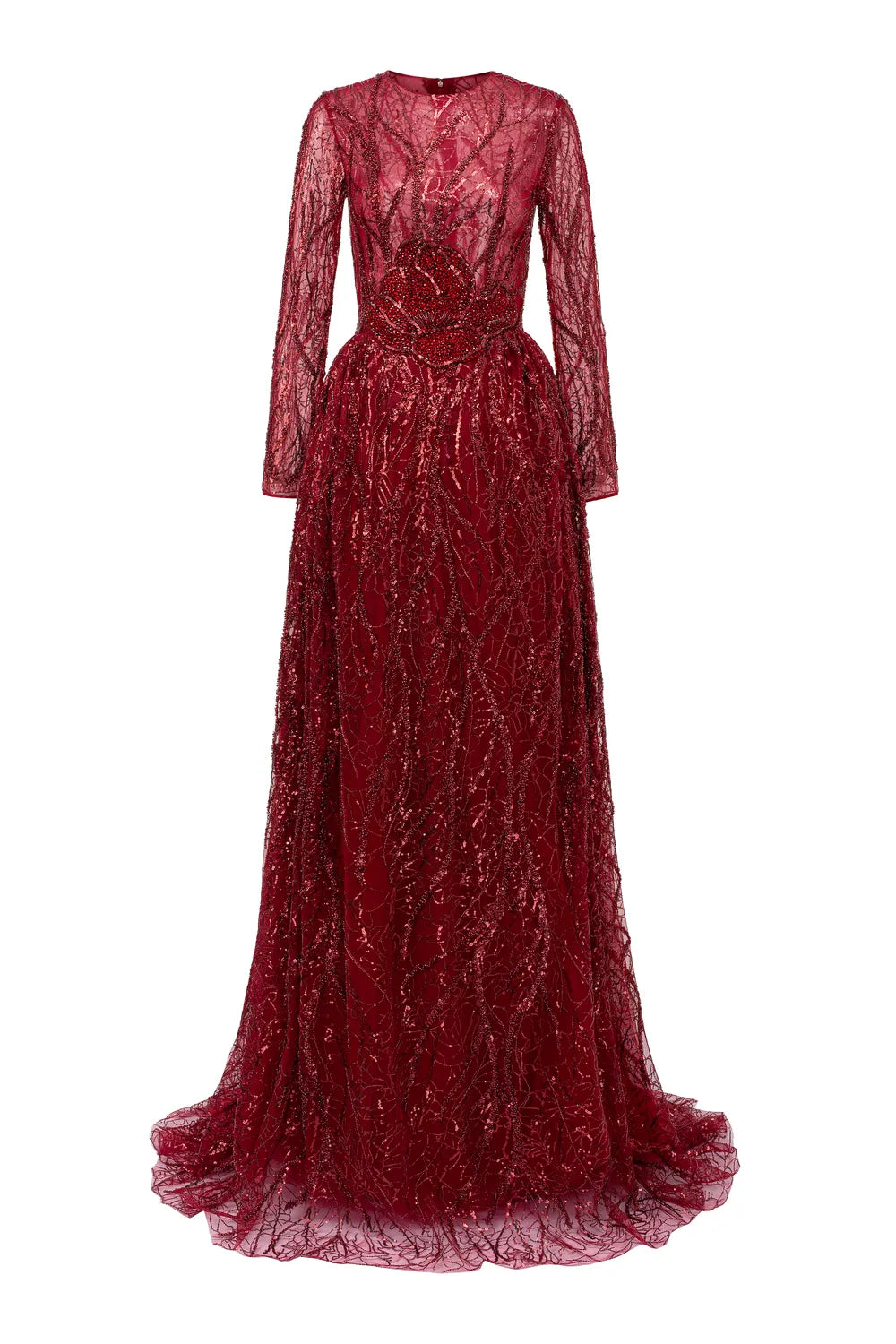 Stylized Embellished Flared Sequin Dress