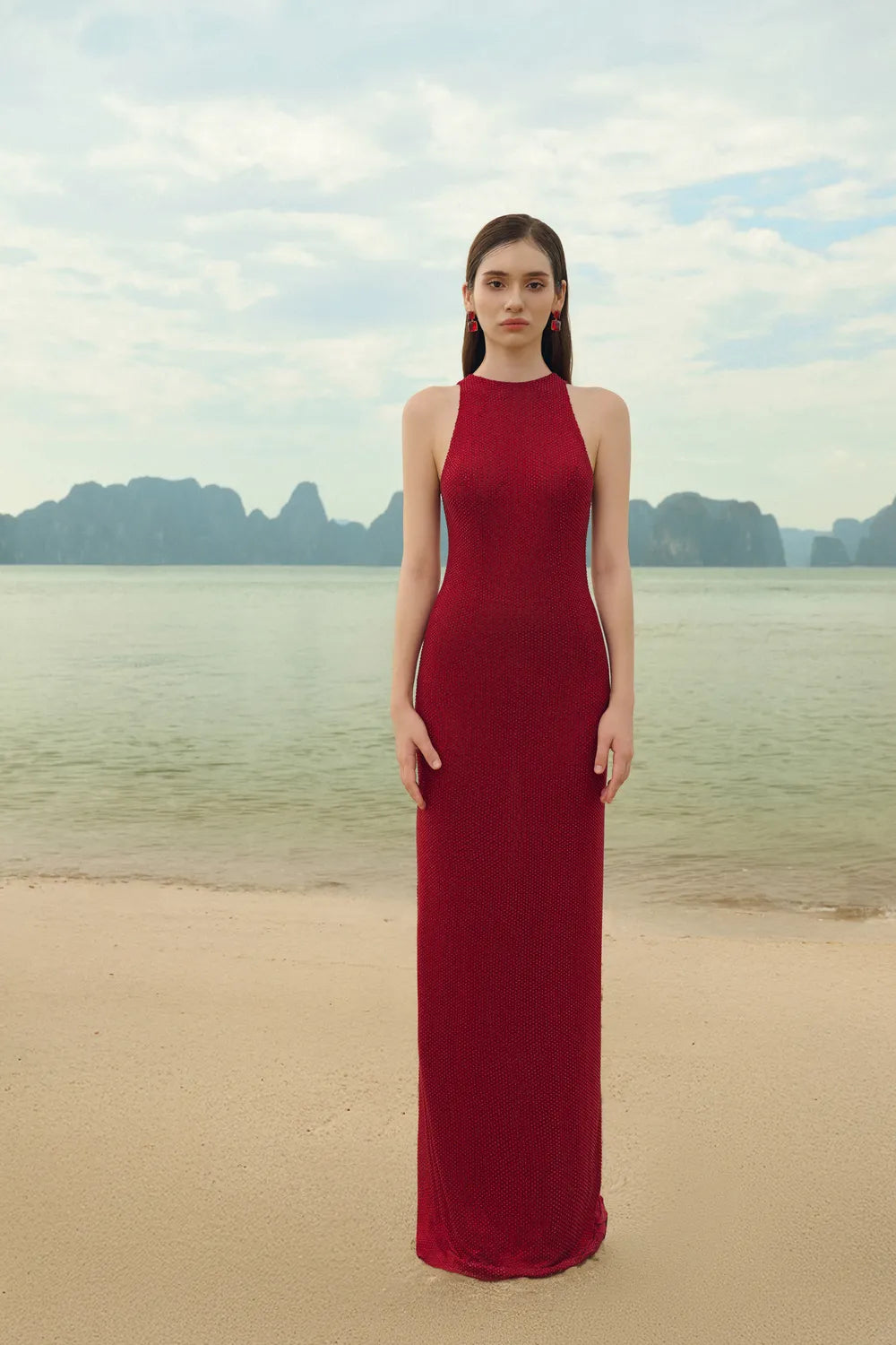 Fringed Short Cape Glitter Full Dress