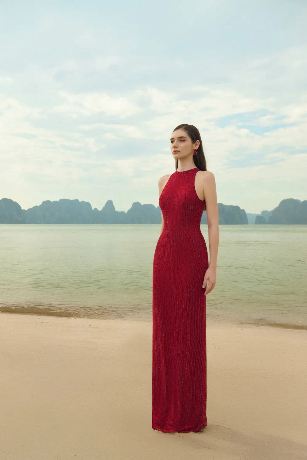 Fringed Short Cape Glitter Full Dress