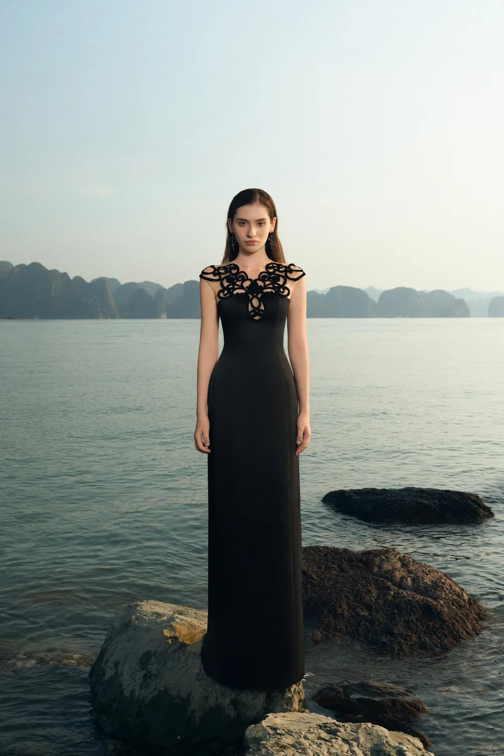 Sleeveless Stylized Shoulder Straight Dress