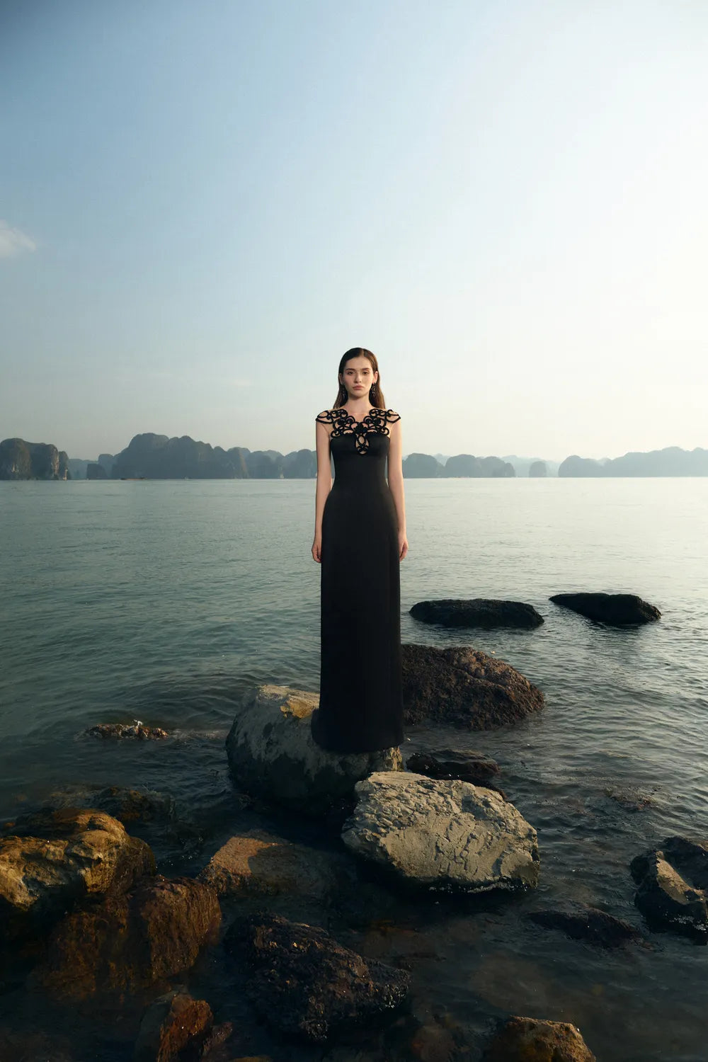 Sleeveless Stylized Shoulder Straight Dress