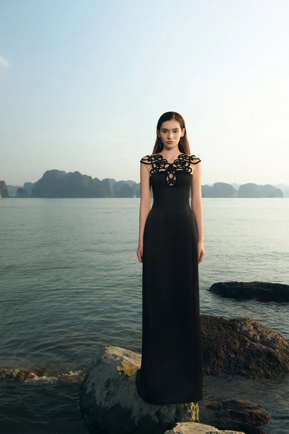 Sleeveless Stylized Shoulder Straight Dress