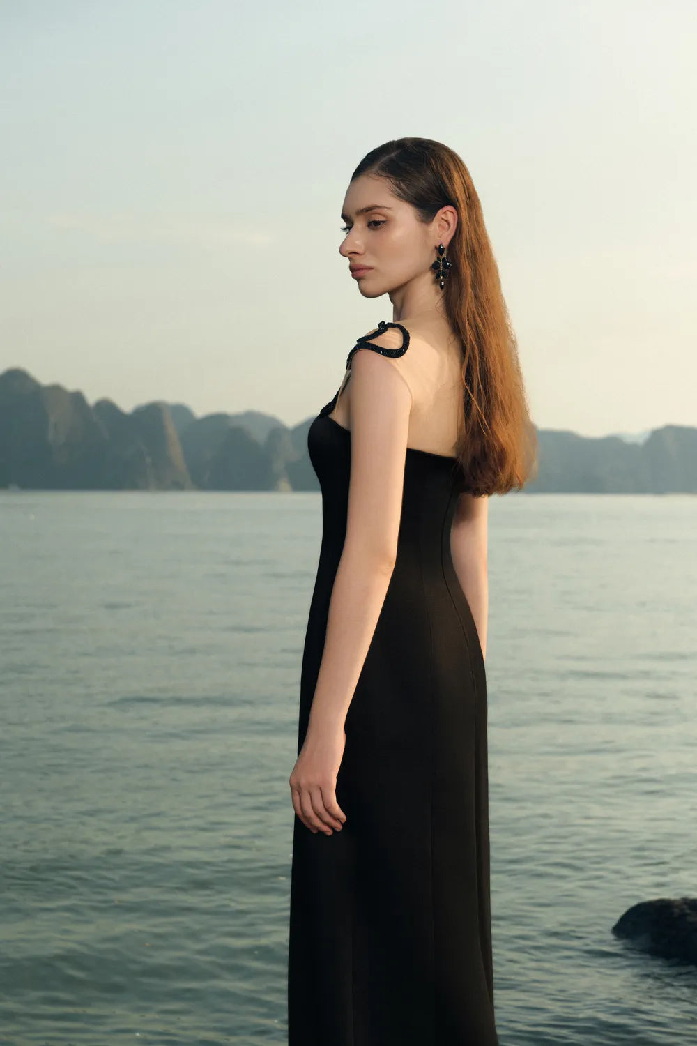 Sleeveless Stylized Shoulder Straight Dress