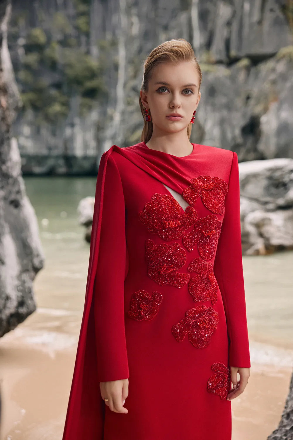 One Sided Flap Chest Cut-Out Dress