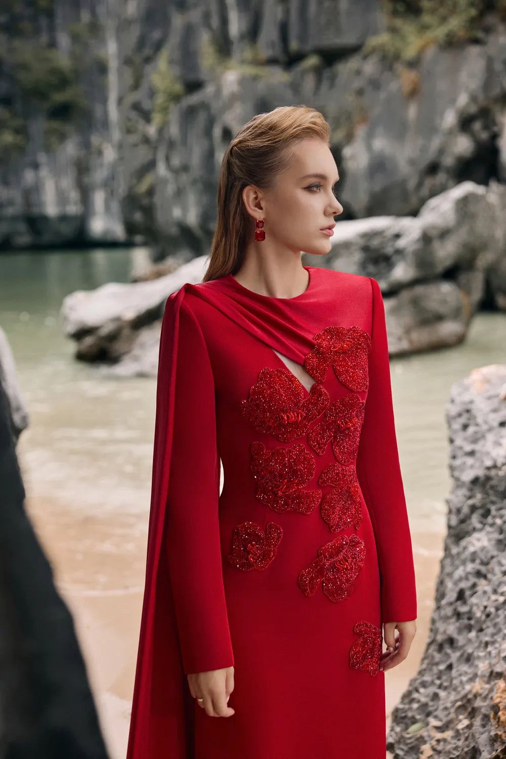 One Sided Flap Chest Cut-Out Dress