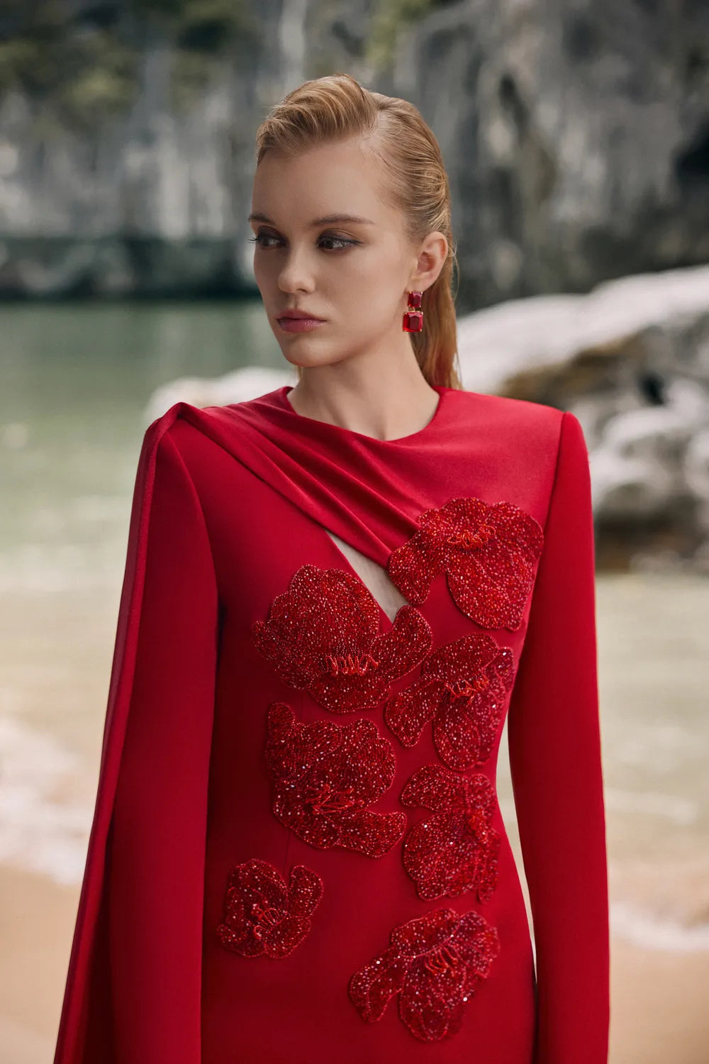 One Sided Flap Chest Cut-Out Dress