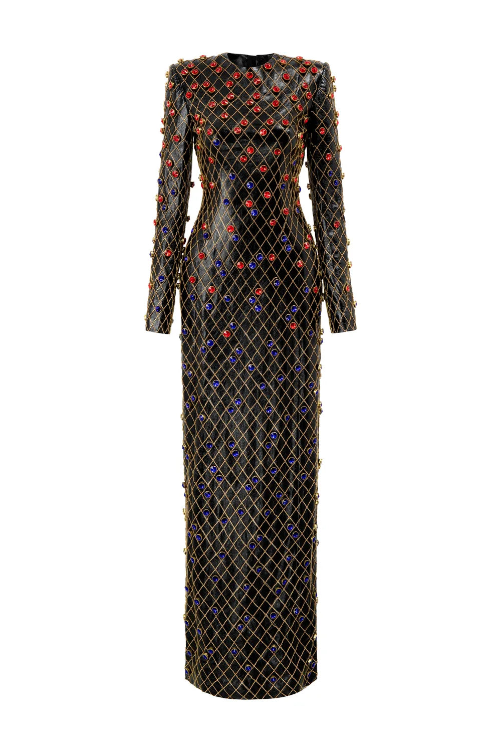 Crystal Embellished Leather Dress