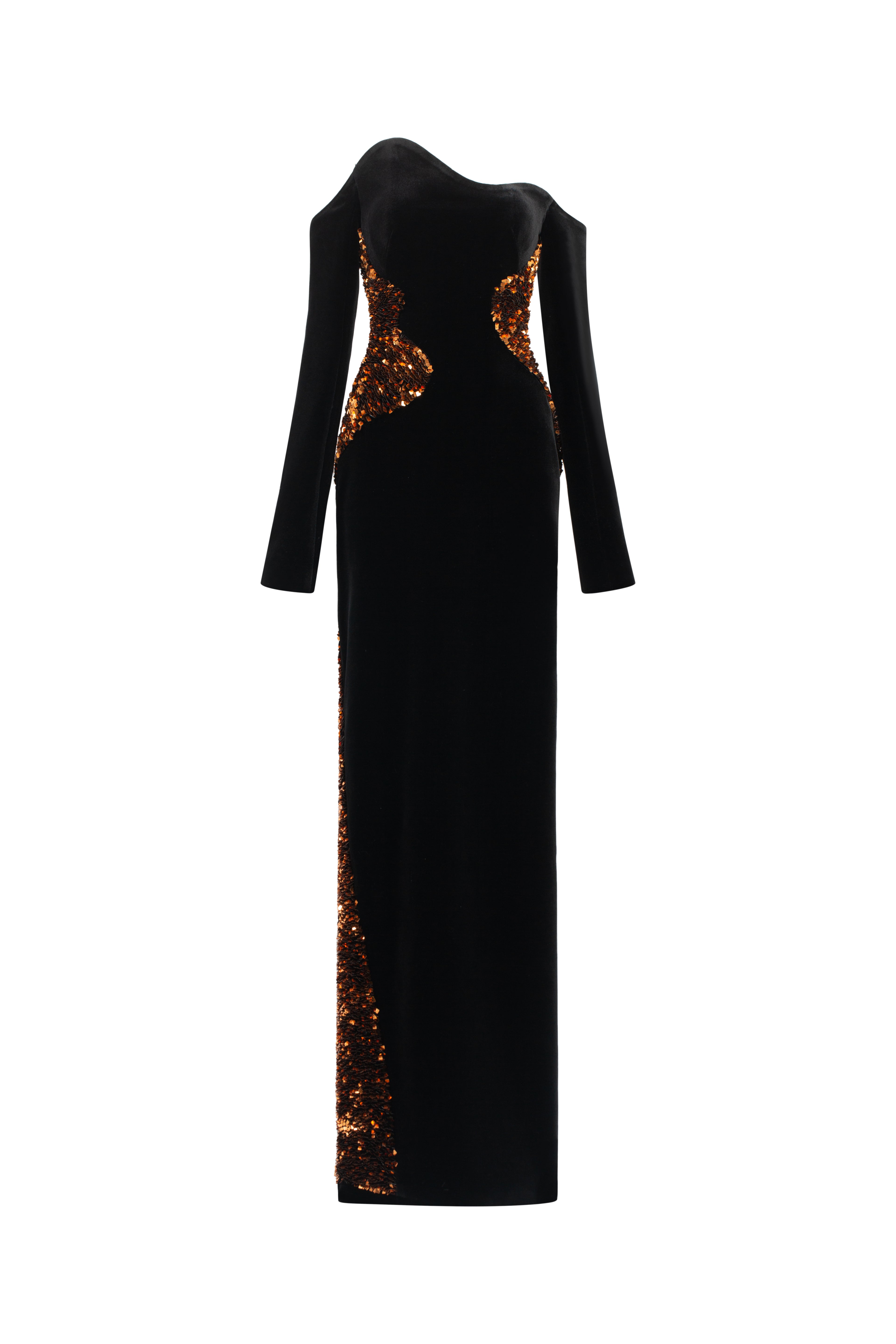 Wavy Embellished Straight Dress