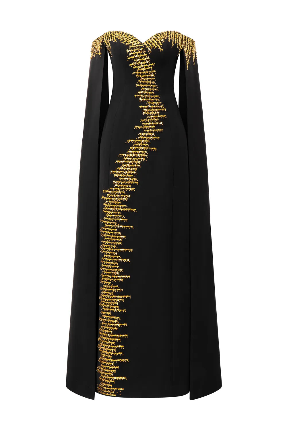 Heart Chest Sleeve Cape Dress LUNE DE SOIE Heart Chest Sleeve Cape Dress LUNE DE SOIE