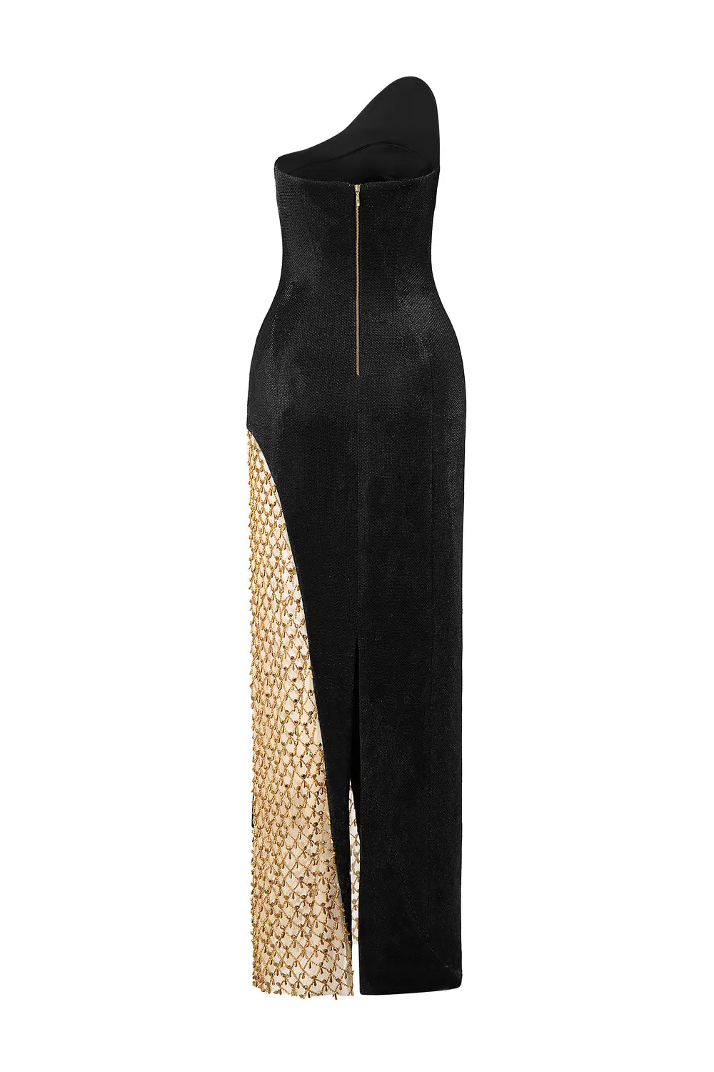 Diagonal See-Through Fishnet Dress