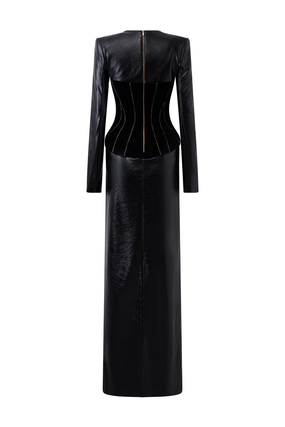 Padded Shoulder V-Chest Dress