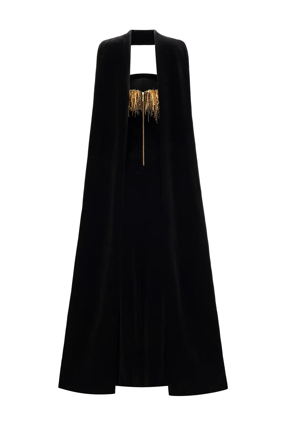 Velvet Scarf Strapless Dress