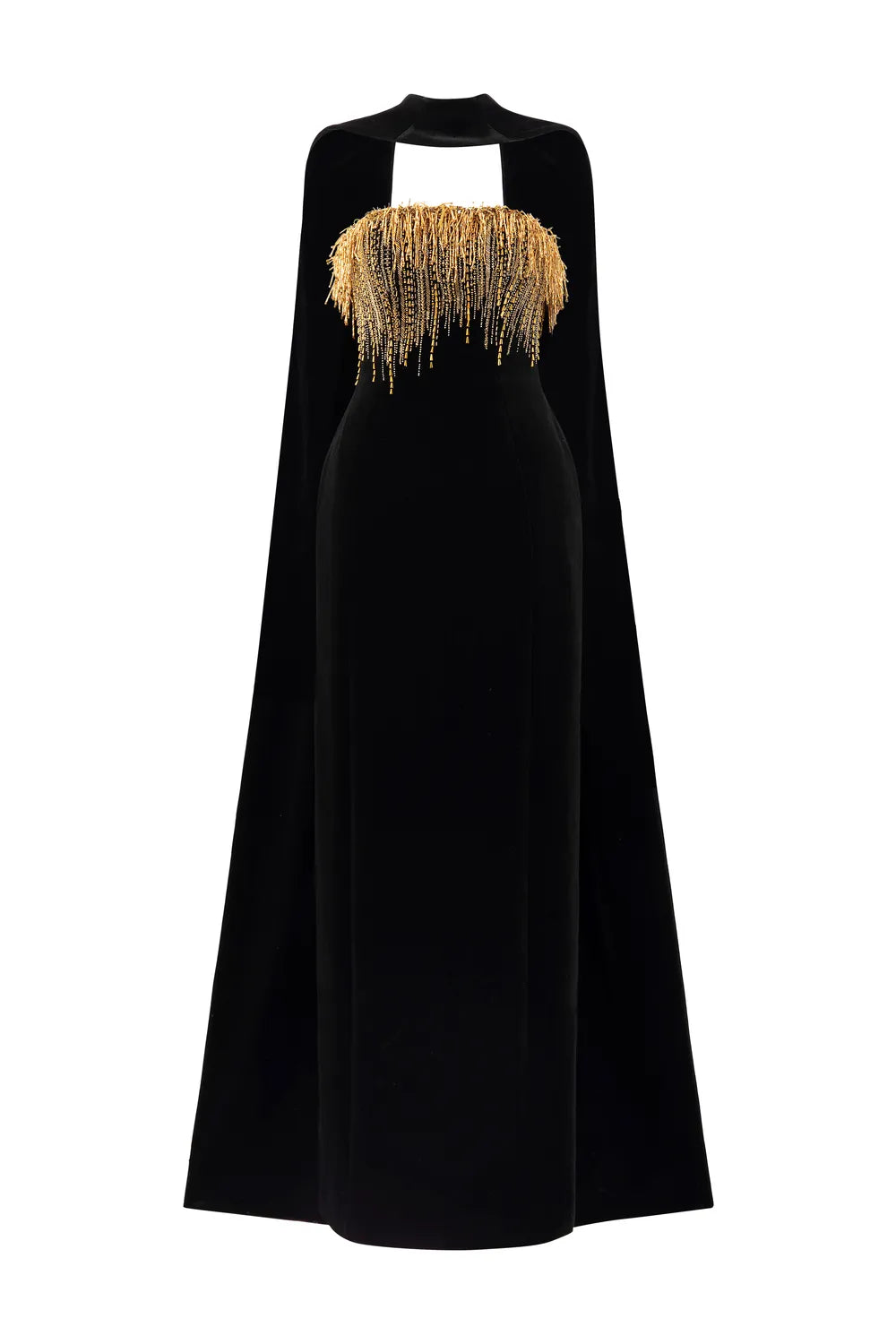 Velvet Scarf Strapless Dress