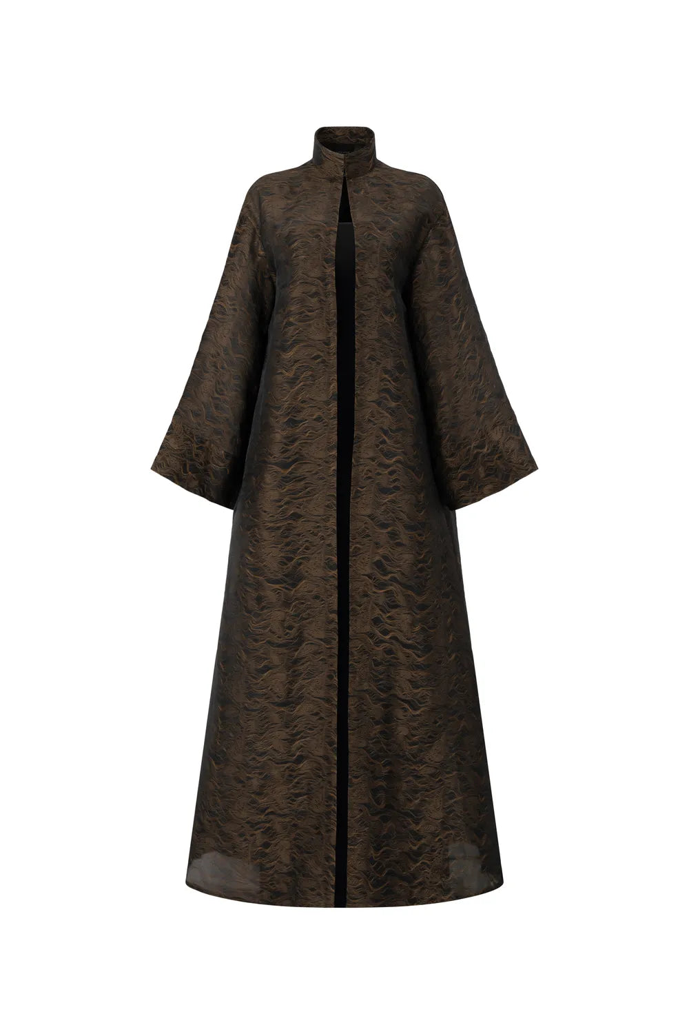 Wide Long Sleeve Coat With Strapless Straight Dress Set