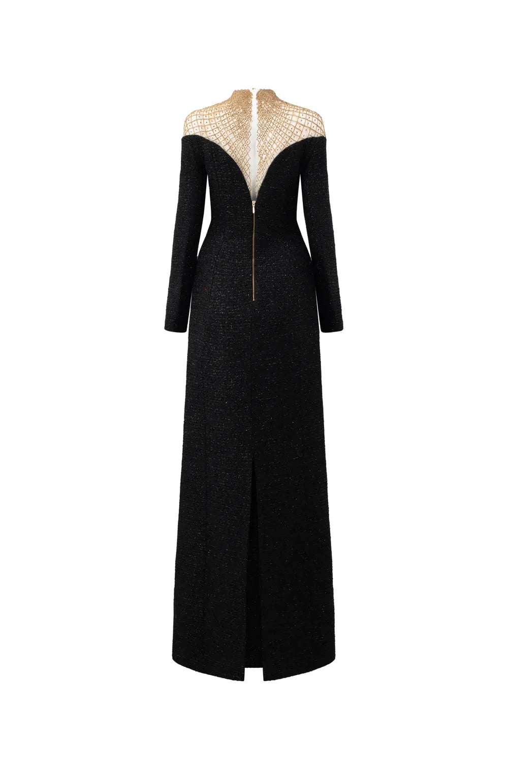 High Neck Fishnet Shoulder Dress