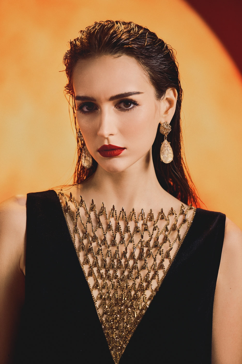 Sleeveless See-Through Chest Dress