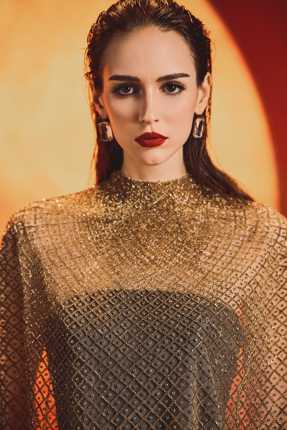 Fishnet Cape See Through Cape Strapless Dress Set