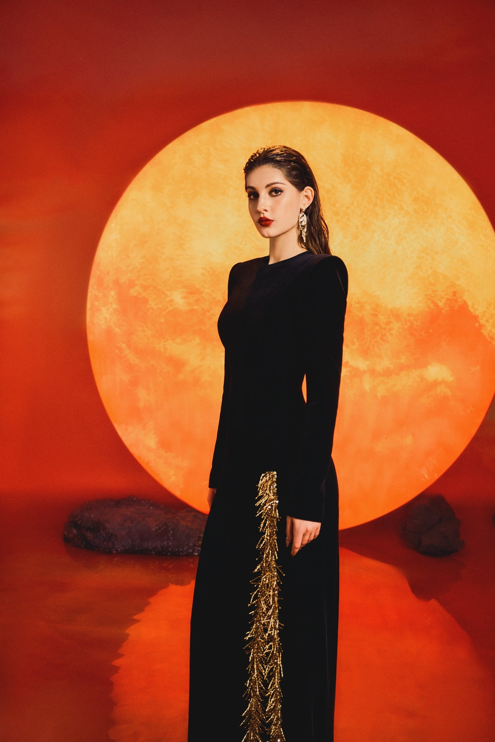 Long Sleeve Side Slit Dress