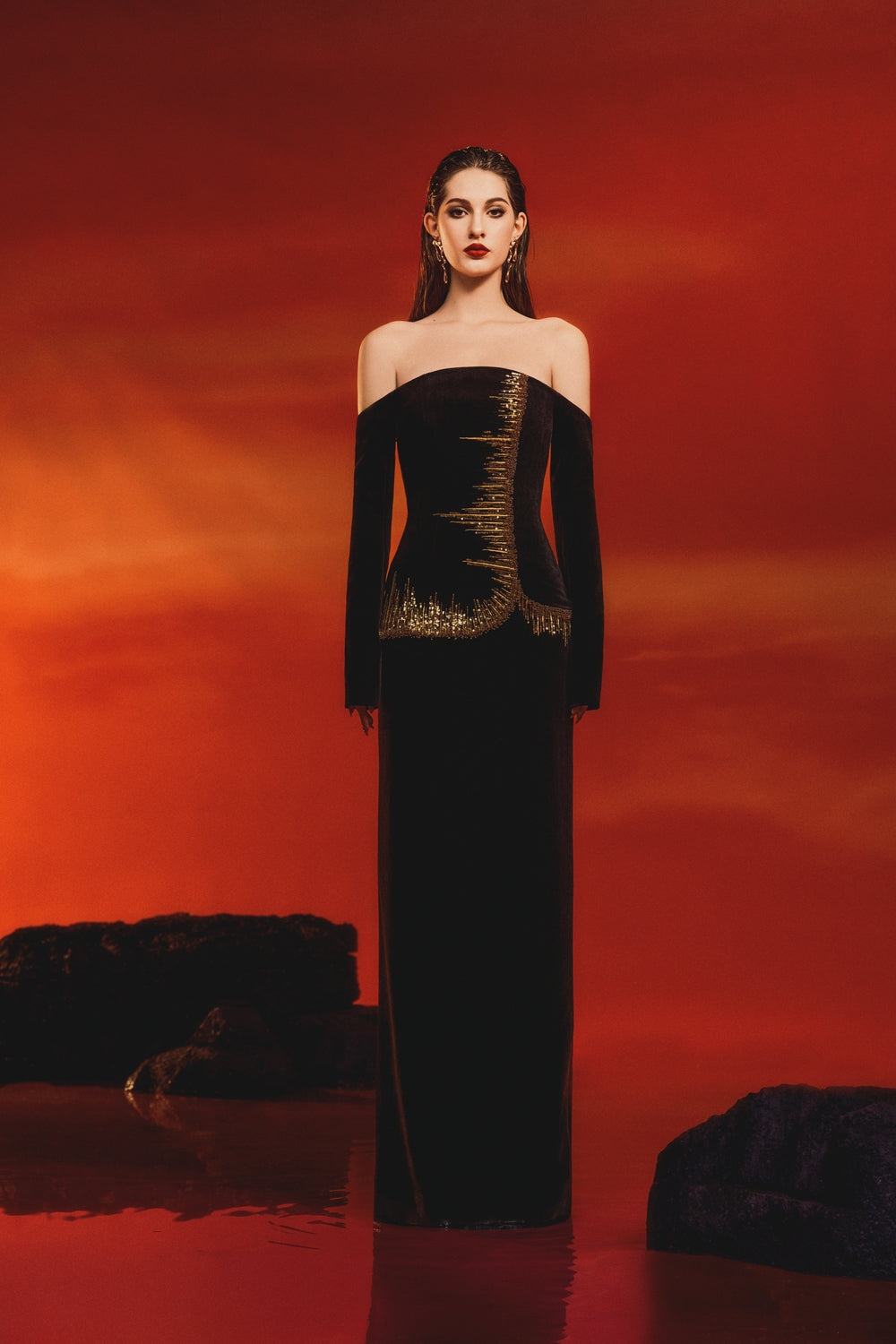 Off Shoulder Straight Dress