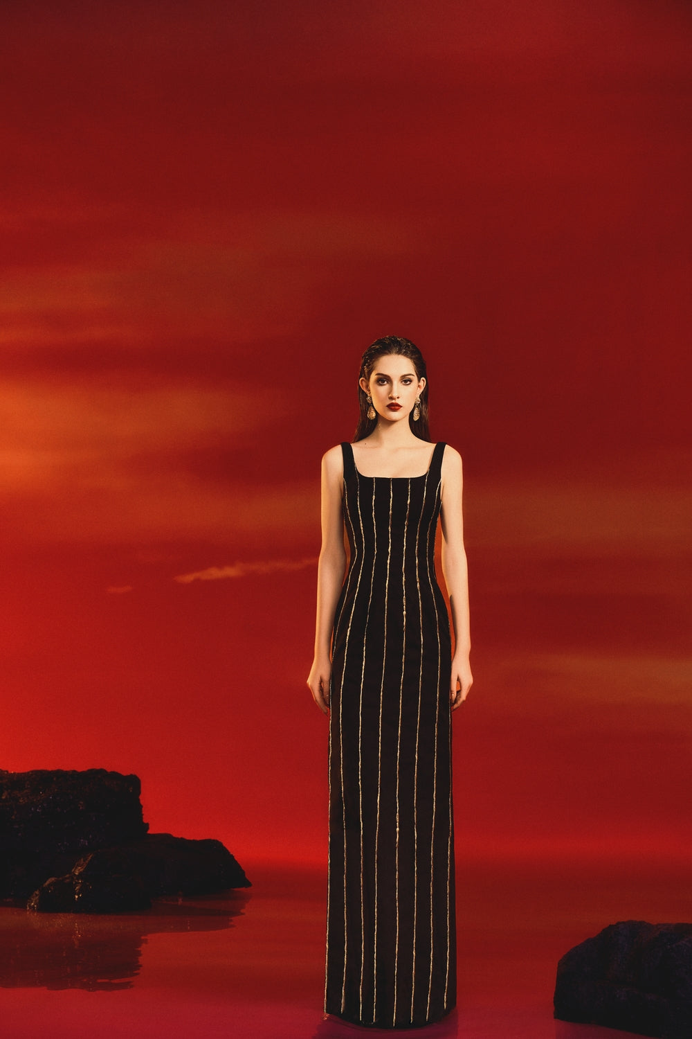 Strappy Golden Line Dress