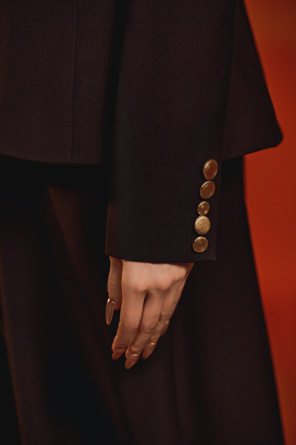 Peak Lapel Pegged Blazer With Wide Straight Pants Set