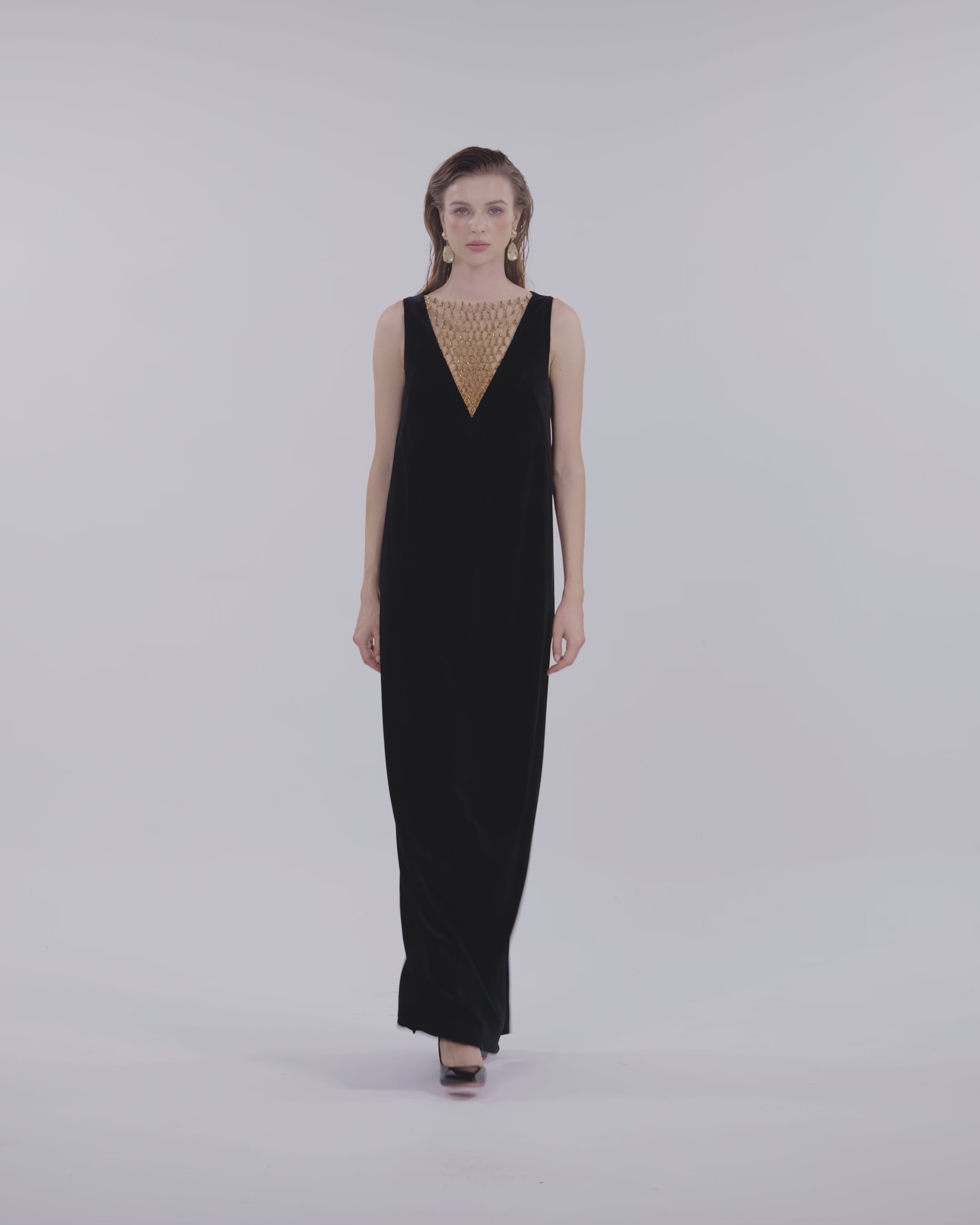 Sleeveless See-Through Chest Dress