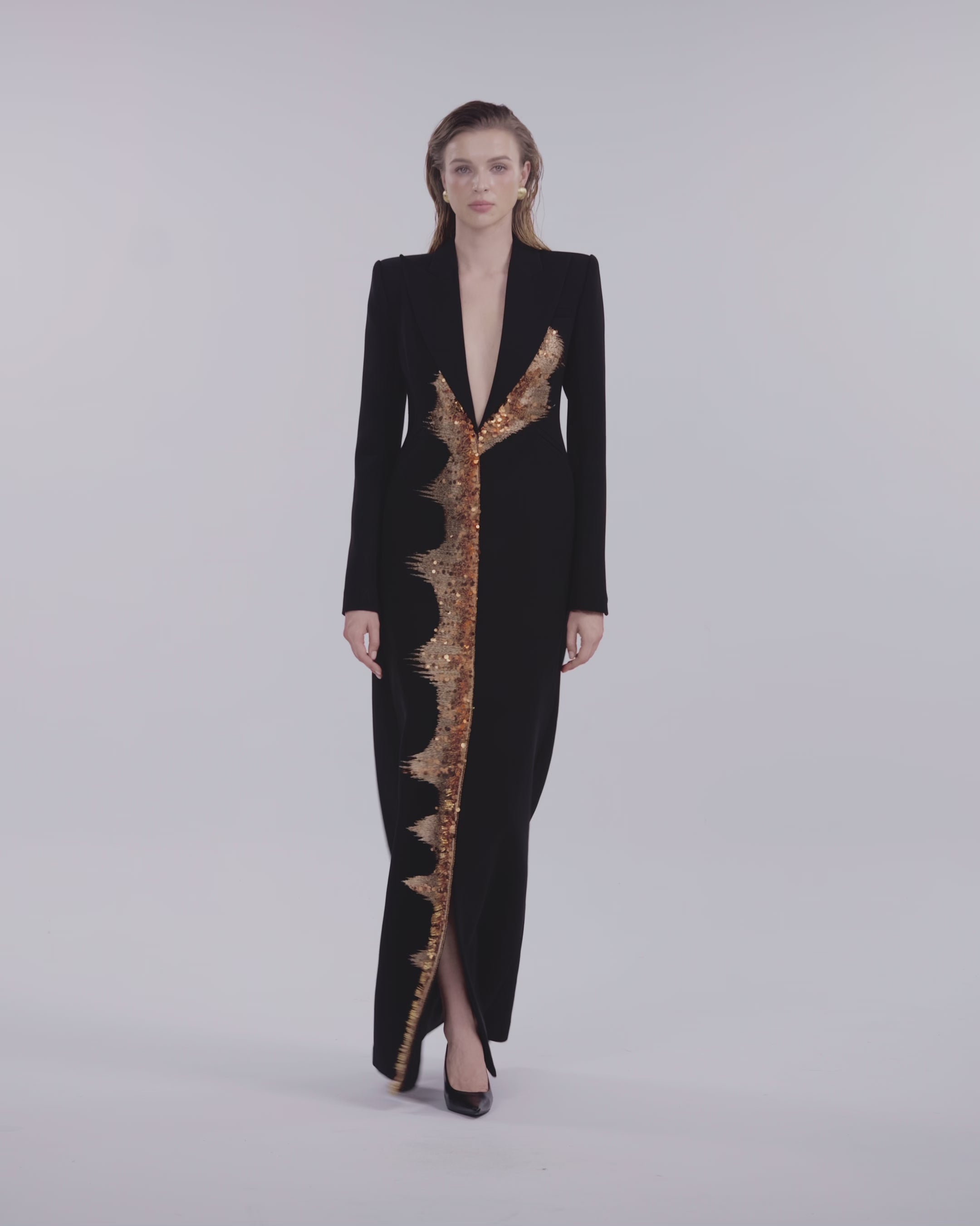 Long Sleeve Peak Lapel Trenchcoat
