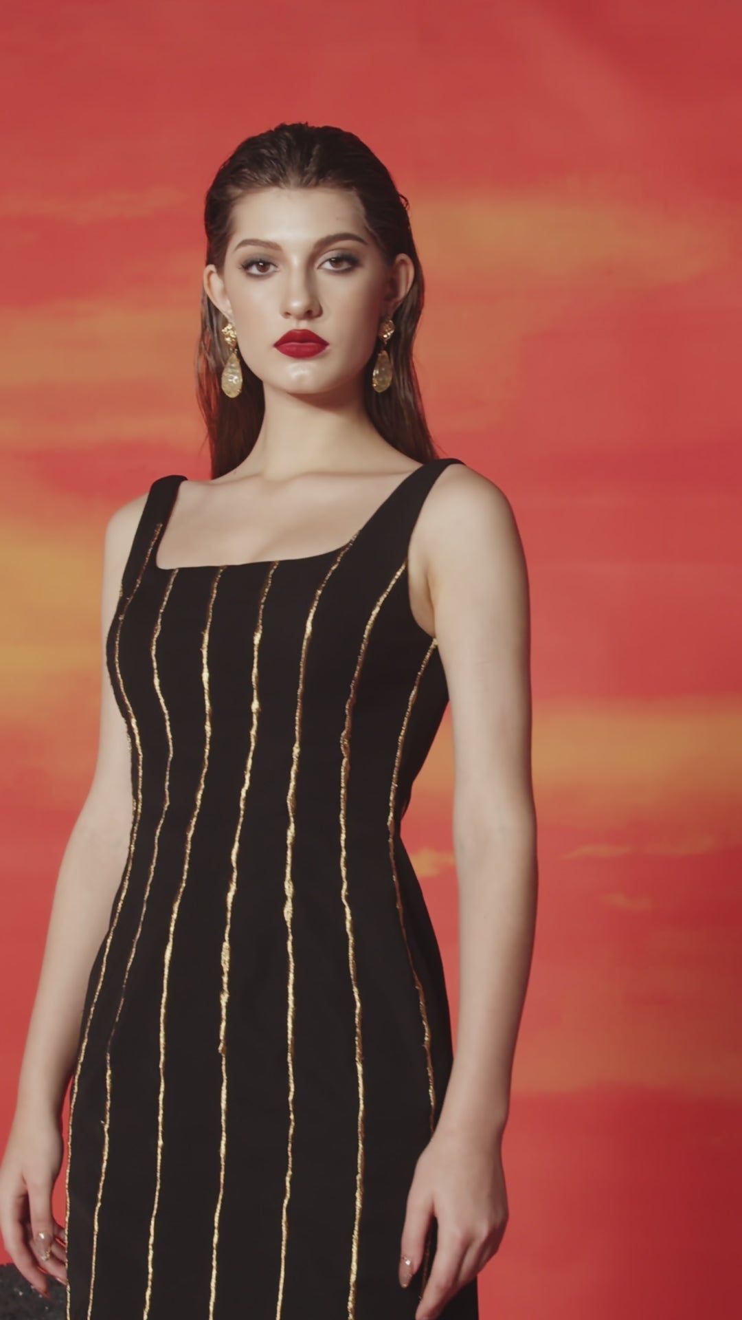 Strappy Golden Line Dress