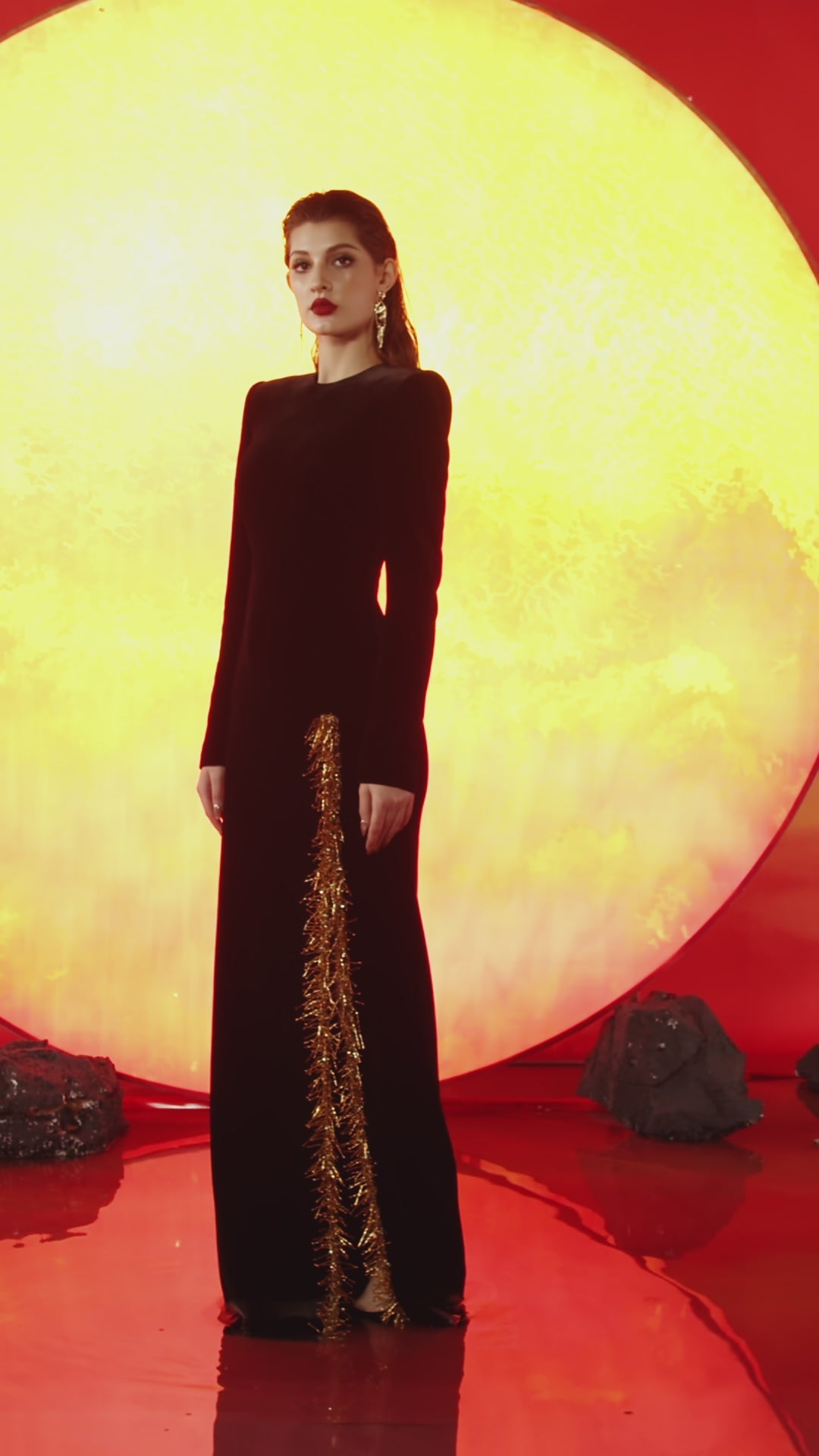 Long Sleeve Side Slit Dress