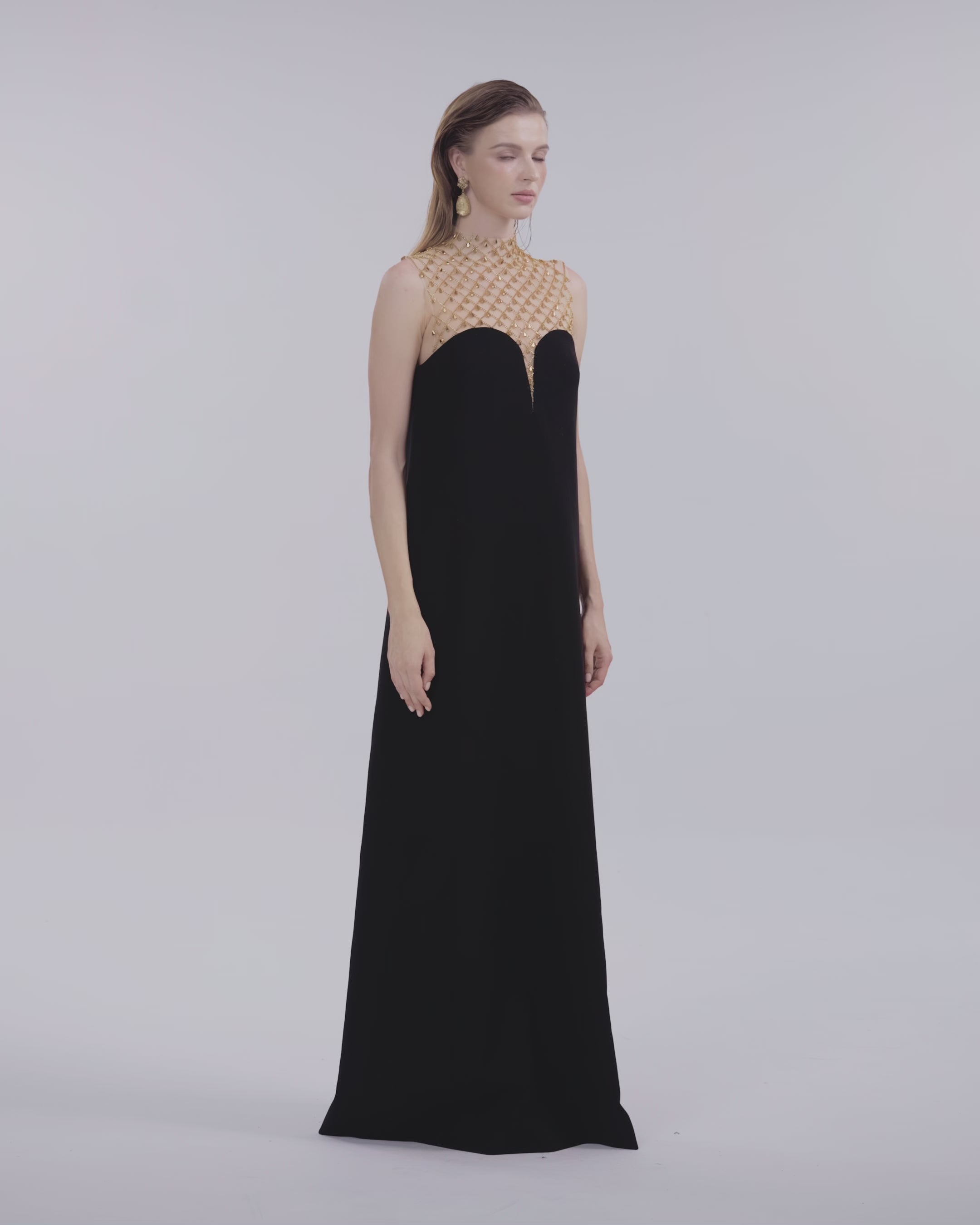 Sleeveless High Neck Dress